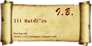 Ill Balázs névjegykártya